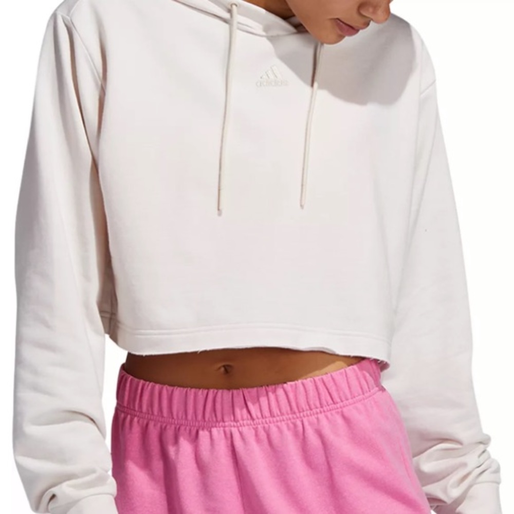 adidas Women's 3 Bar Wash Cropped Hoodie